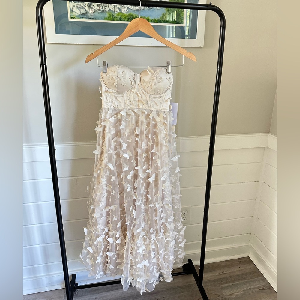 Alamour The Label Strapless Dress with Floral Details